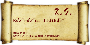 Kőrösi Ildikó névjegykártya